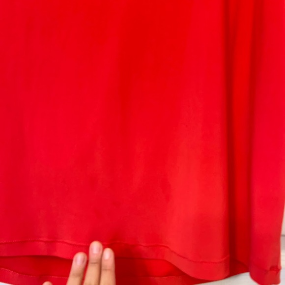 Clara Sunwoo Dress Cold Shoulder Faux Wrap V Neck Women's Red XL - Picture 9 of 9